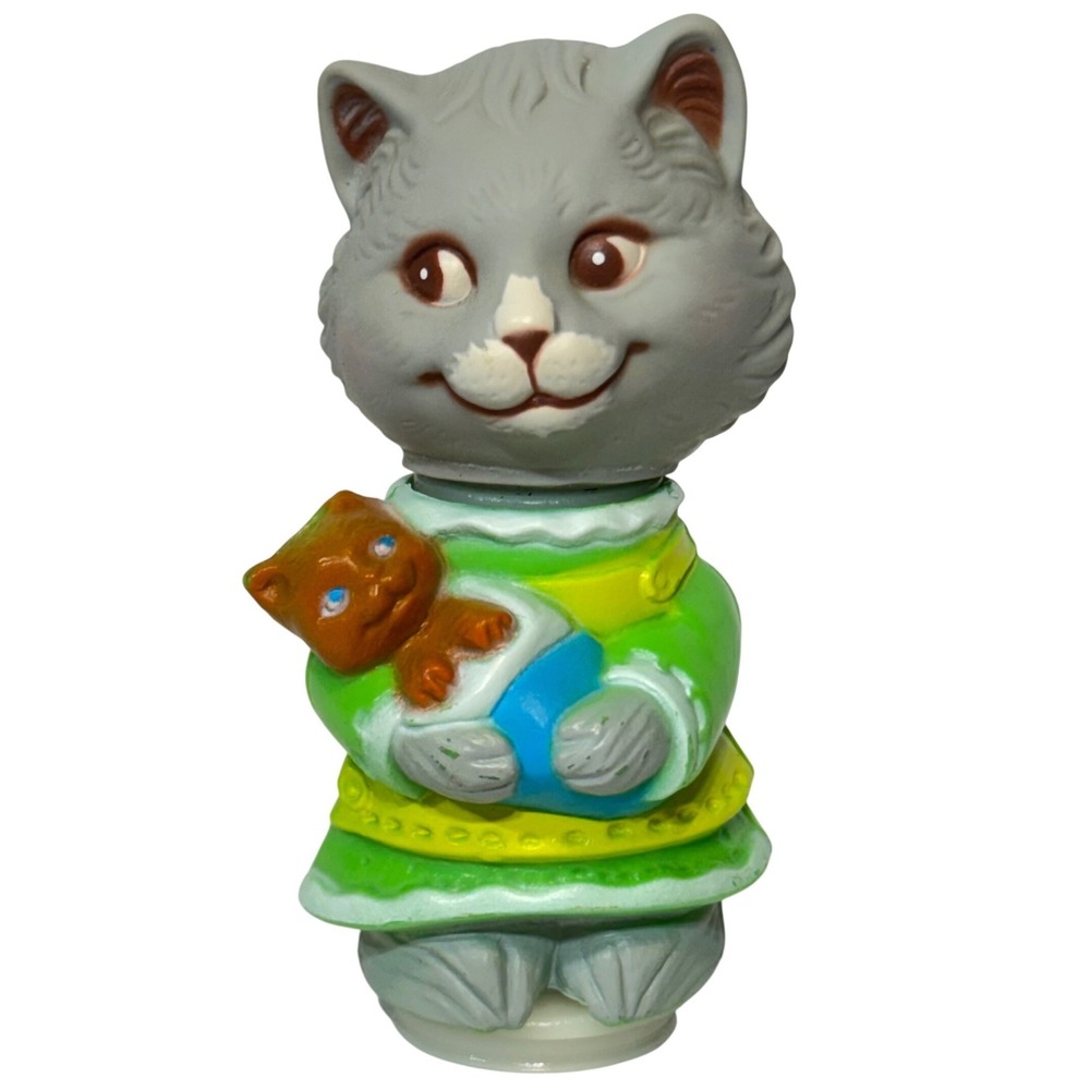Mattel Hub-Bubs Happy Village Moving 1975 Gray Mother Cat